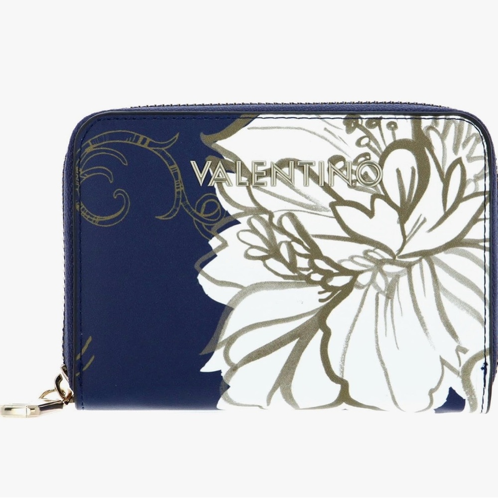 Valentino Navy and White Floral Wallet
